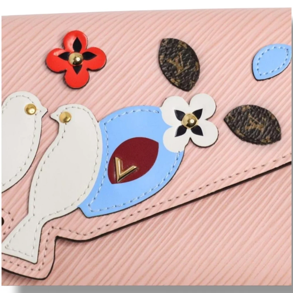 LOUIS VUITTON Victorine Pink Bird Long Wallet Portefeuille Sala Rose Ballerine